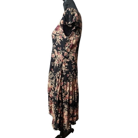 Ralph Lauren Denim & Supply Black Floral Short Sleeve Hi-Lo Dress Women’s Size 6 - Picture 5 of 10